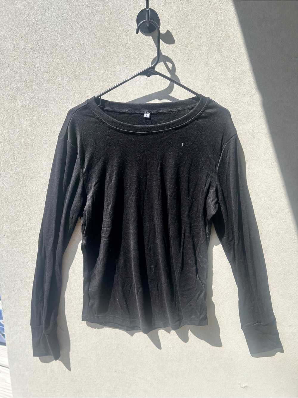 Classic Black Long-Sleeve Tee cotton new with tags women’s size Large #494